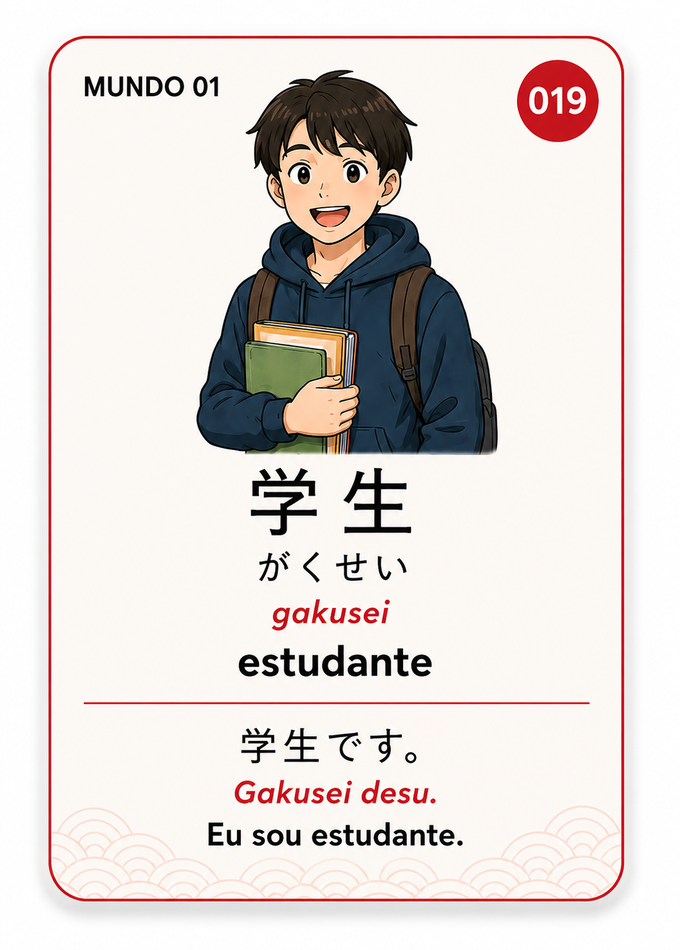 Card Mundo 01: 学生 (gakusei) - estudante